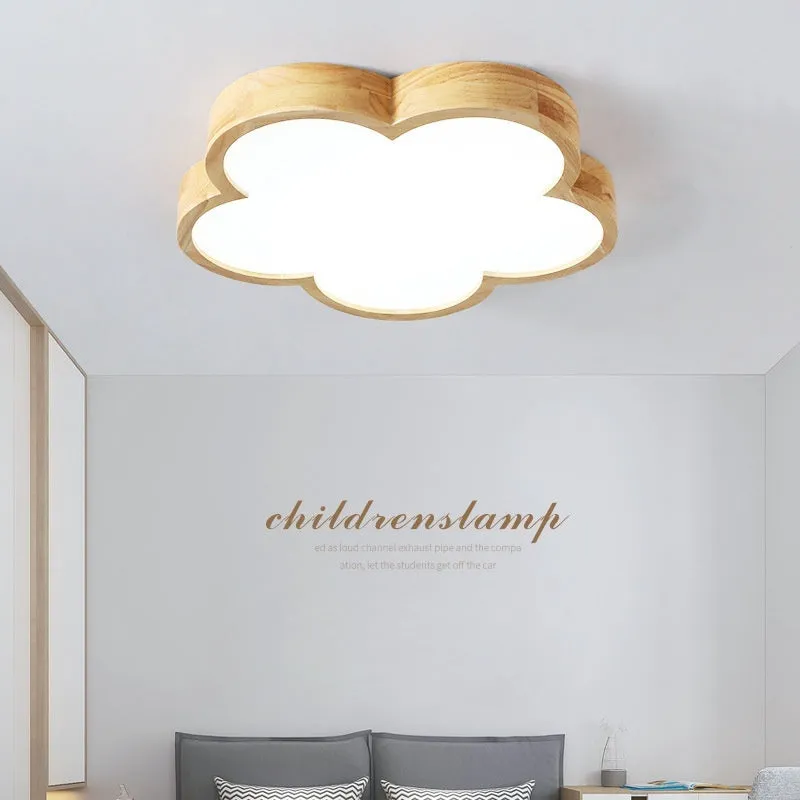 Solid wood ceiling lamp with LED light in modern simplicity style for master bedroom