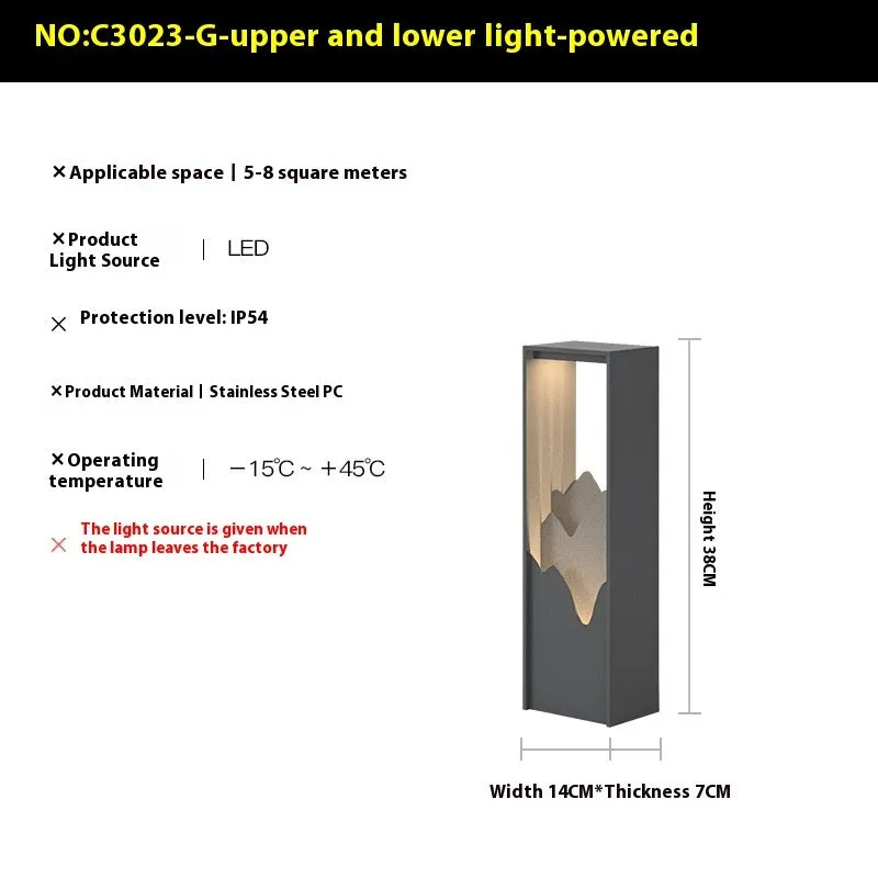Small Chinese-style solar yard lamp made of stainless steel for garden lighting