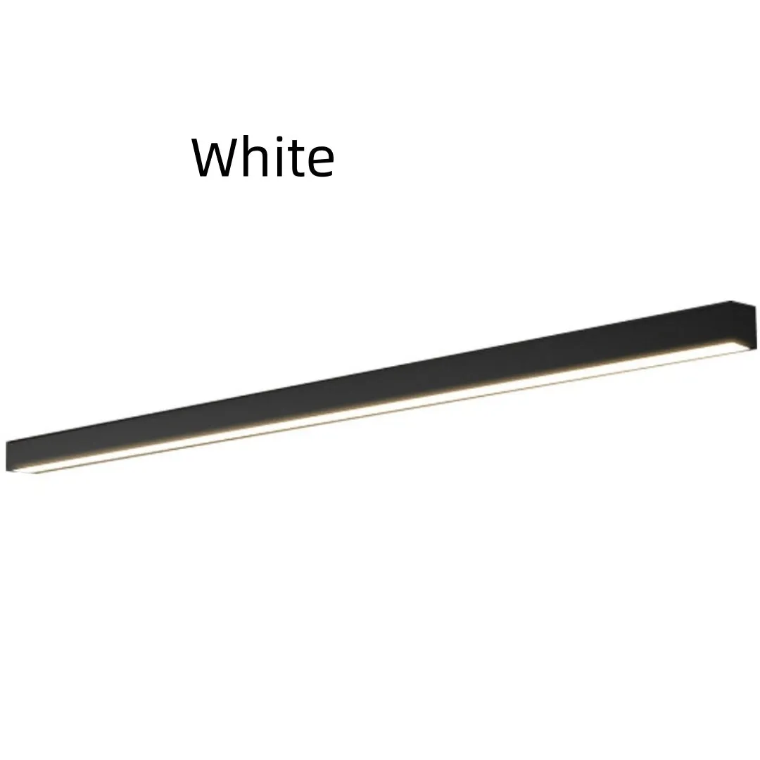 Rectangular aluminium ceiling lamp 53.6cm 20W in Obsidian Black for living room lighting