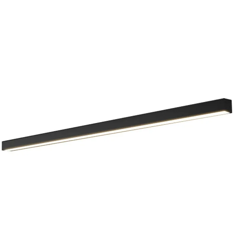 Rectangular aluminium ceiling lamp 53.6cm 20W in Obsidian Black for living room lighting