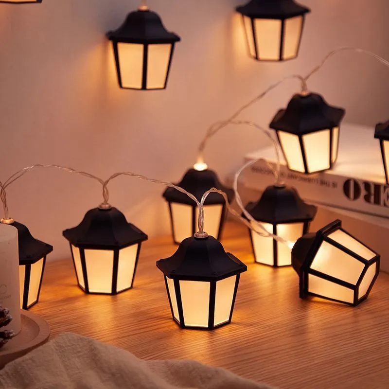 Solar retro lamp LED lighting chain with 10 warm white lantern bulbs on a 3.5-metre chain for garden villa decoration