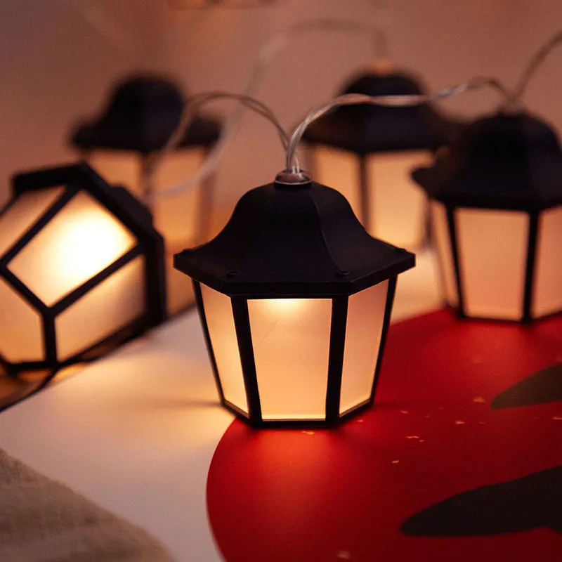 Solar retro lamp LED lighting chain with 10 warm white lantern bulbs on a 3.5-metre chain for garden villa decoration