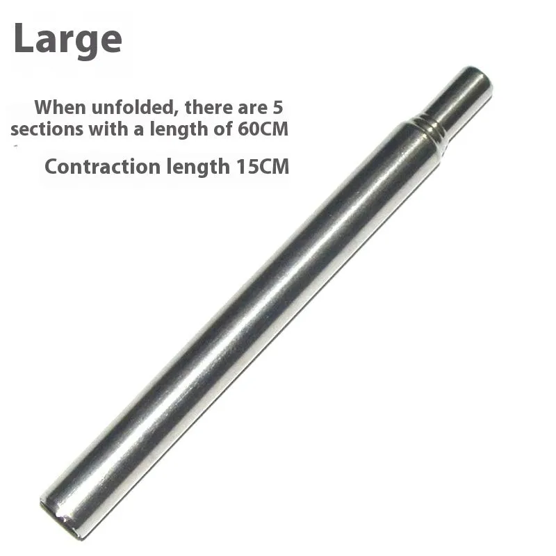 Stainless steel outdoor fire blowing stick for camping and picnics showing portable design