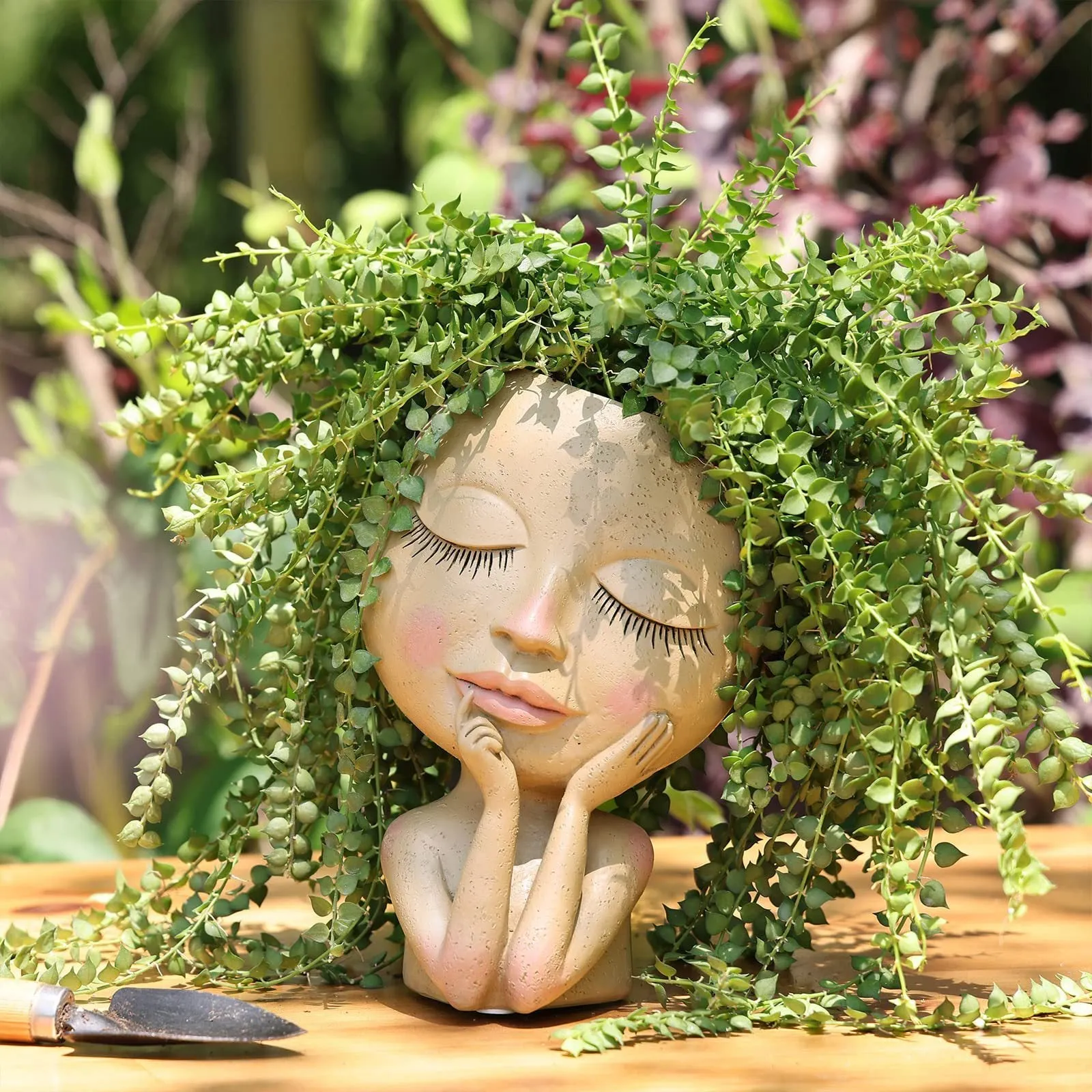 Plastic resin container for succulent plant flowerpot floor type home gardening