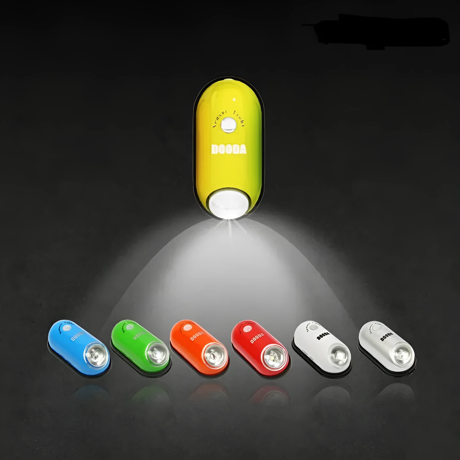LED ceiling wall lamp with infrared human body sensor in white finish, 0.2W ABS shade
