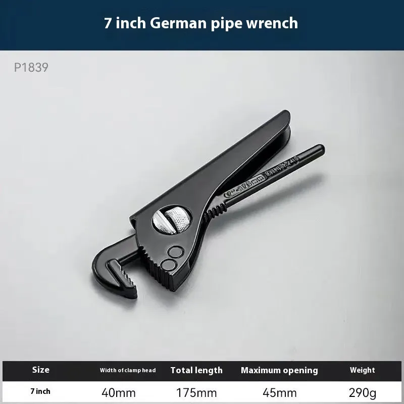 European-style heavy-duty plastic steel pipe wrench nipper with high carbon steel blade, 9 inch model