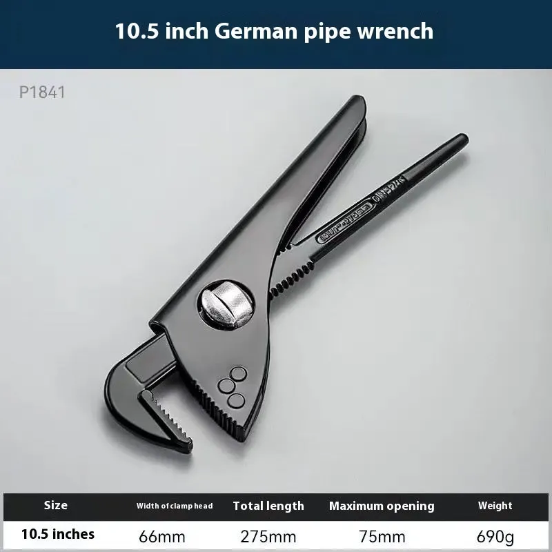 European-style heavy-duty plastic steel pipe wrench nipper with high carbon steel blade, 9 inch model
