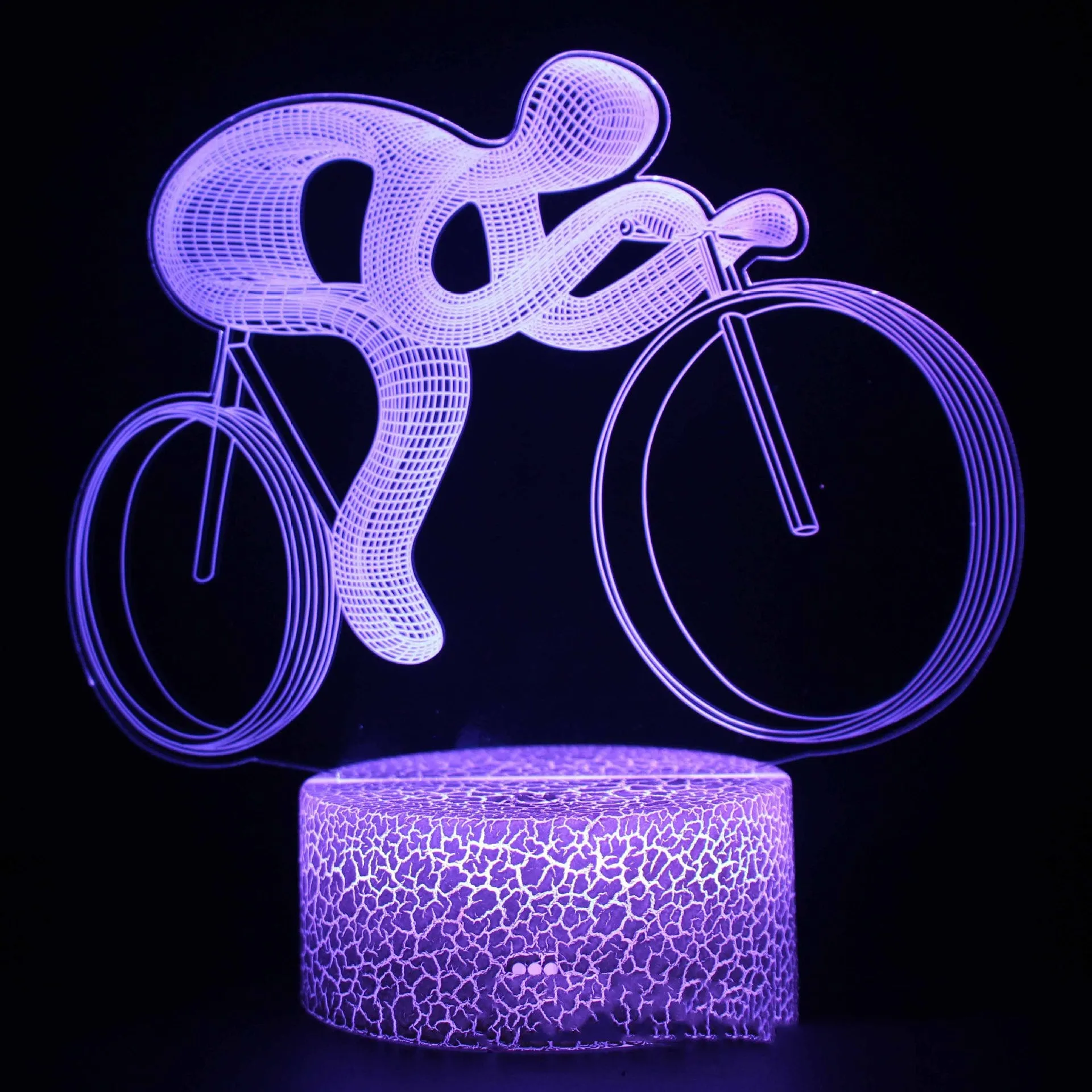 Sports Competitive Series 3D night light with cracked base, colourful LED illumination, and remote control