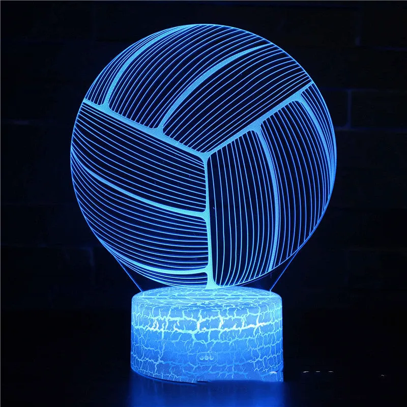 Sports Competitive Series 3D night light with cracked base, colourful LED illumination, and remote control