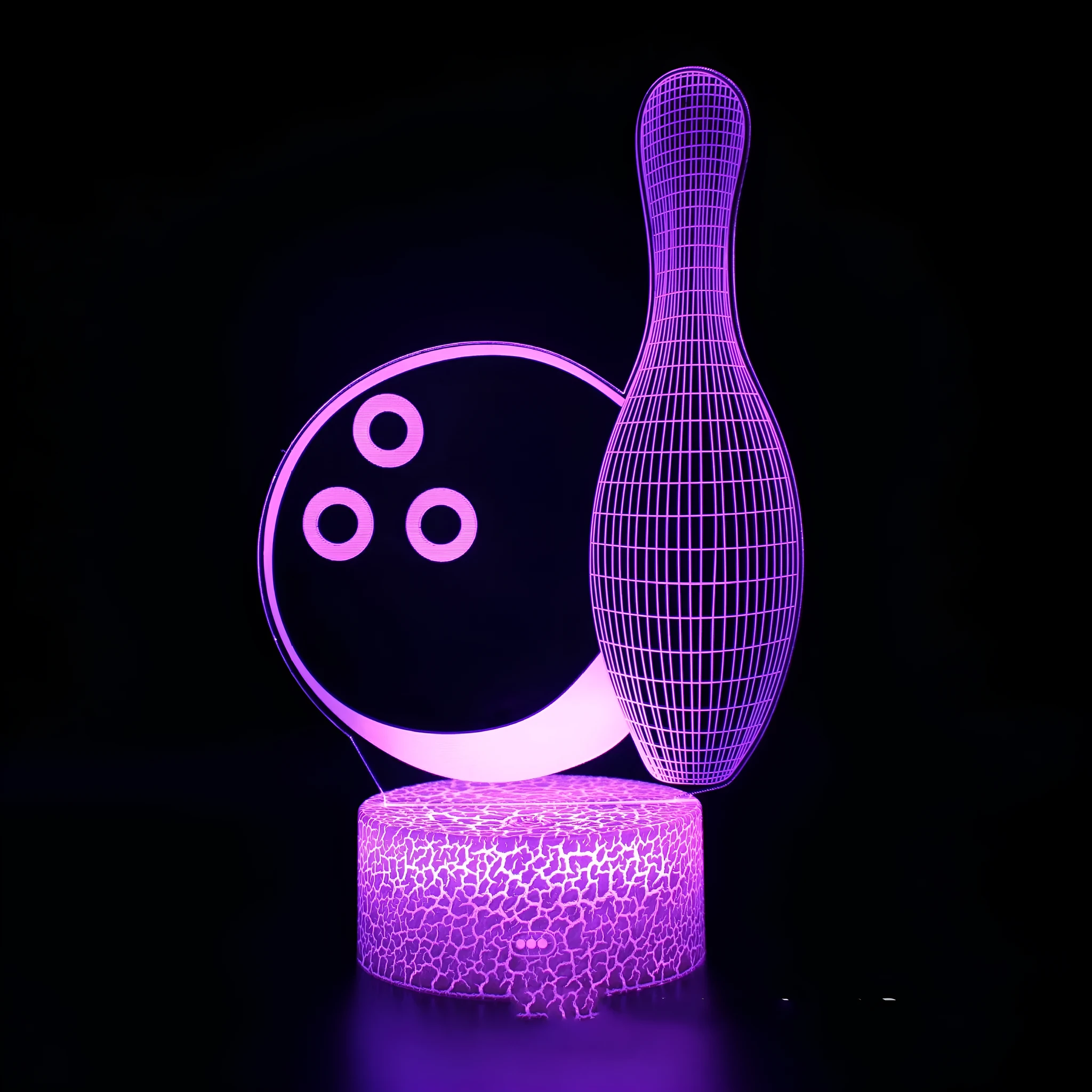 Sports Competitive Series 3D night light with cracked base, colourful LED illumination, and remote control