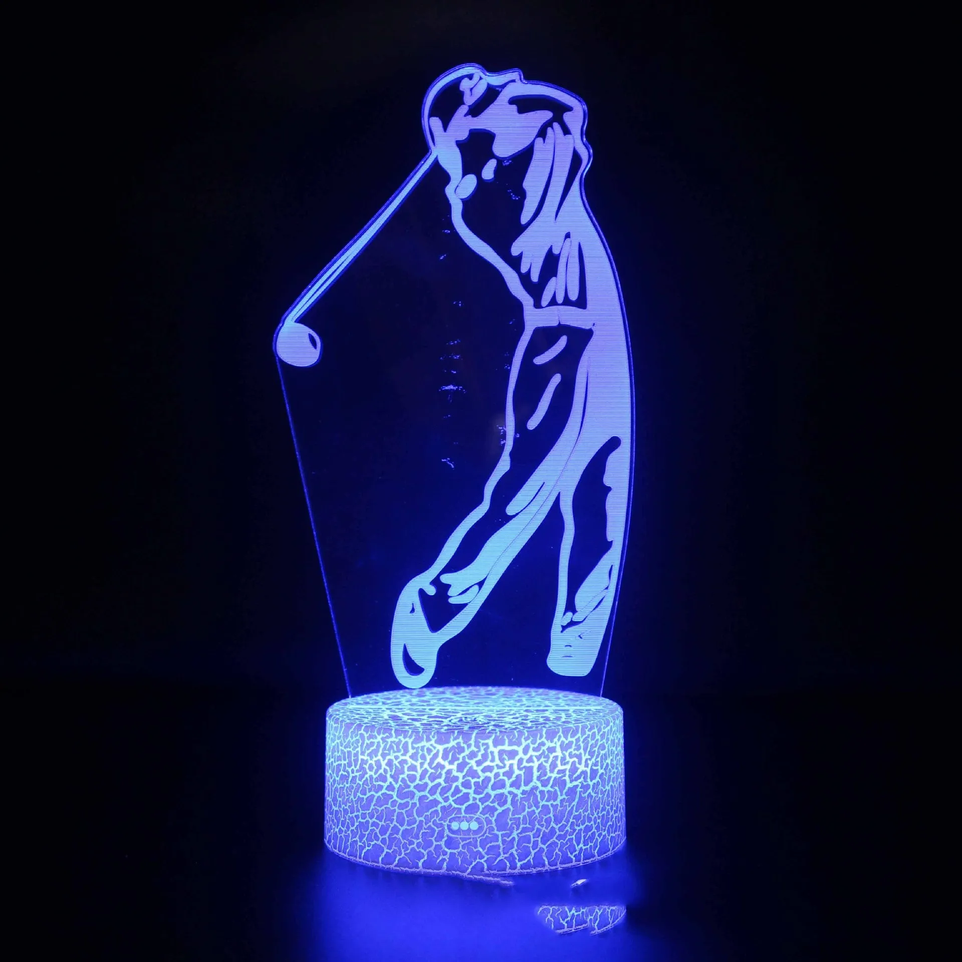 Sports Competitive Series 3D night light with cracked base, colourful LED illumination, and remote control