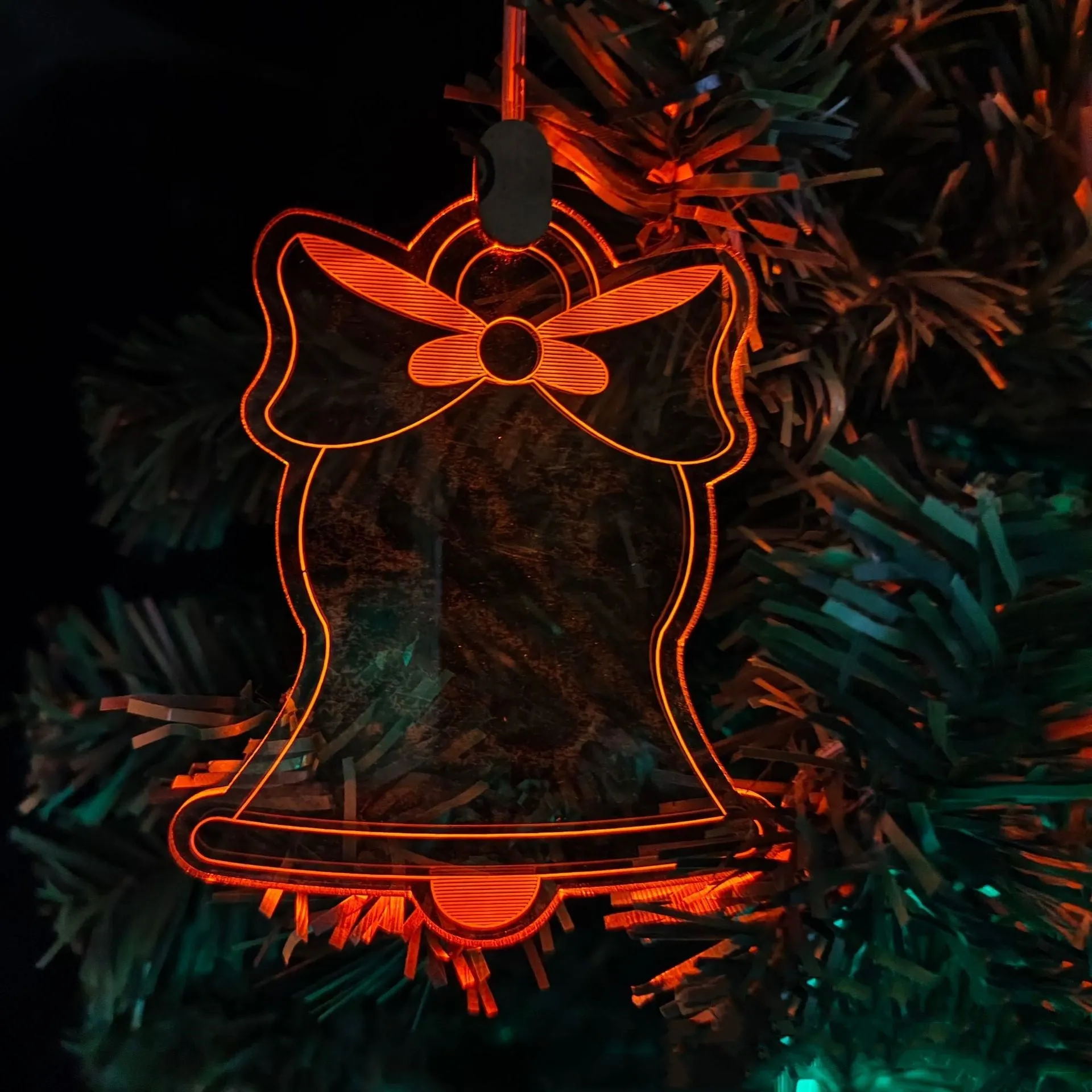 Heart-shaped battery-powered Christmas tree pendant night light 10x10mm in modern simplicity style