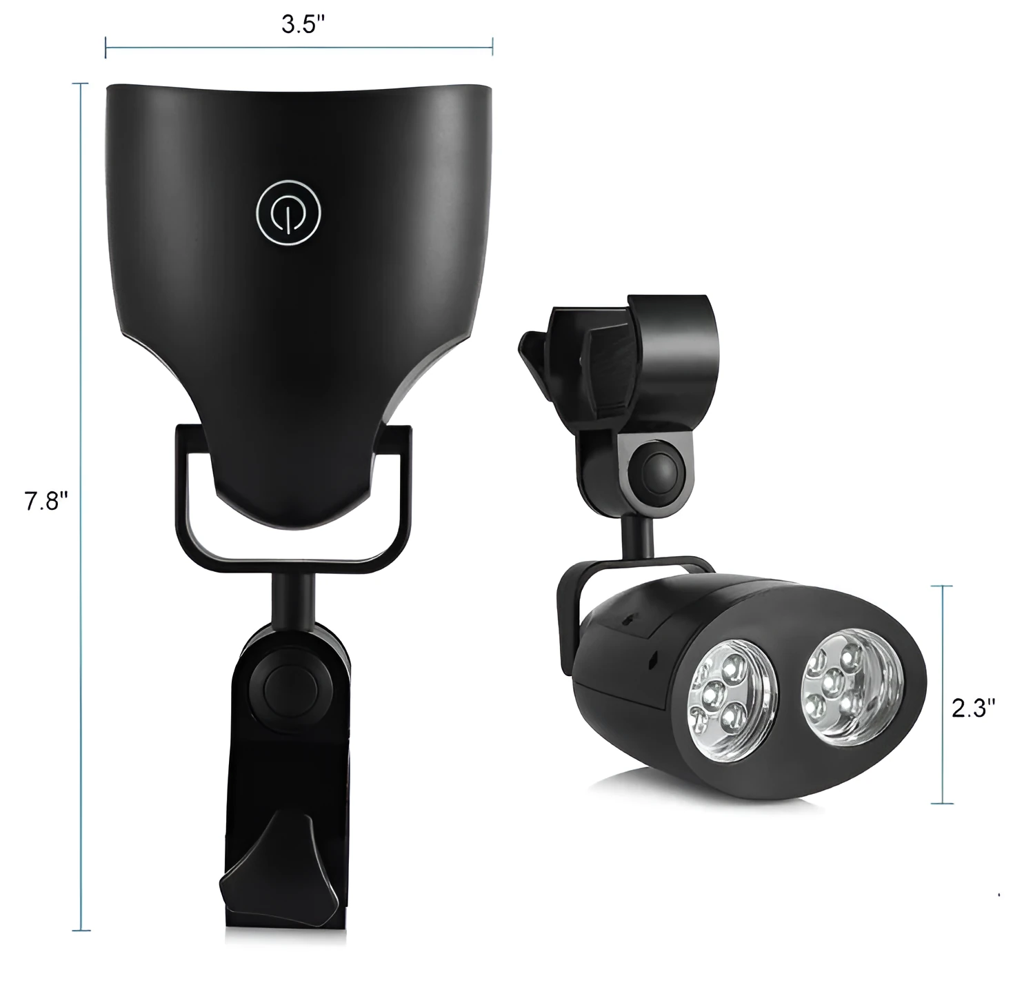 10-LED grill light with 360-degree rotation, white light, ABS PPS and aluminium alloy construction, battery powered for outdoor barbecues and camping