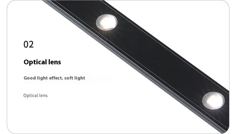 Black geometric cat's eye infrared sensor lamp with three colour light on a cabinet shelf