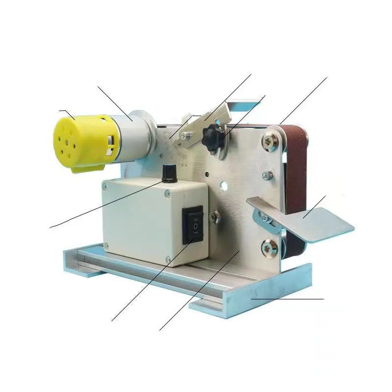 Desktop mini electric polisher fixed angle grinder silver with 400W motor stainless steel rack