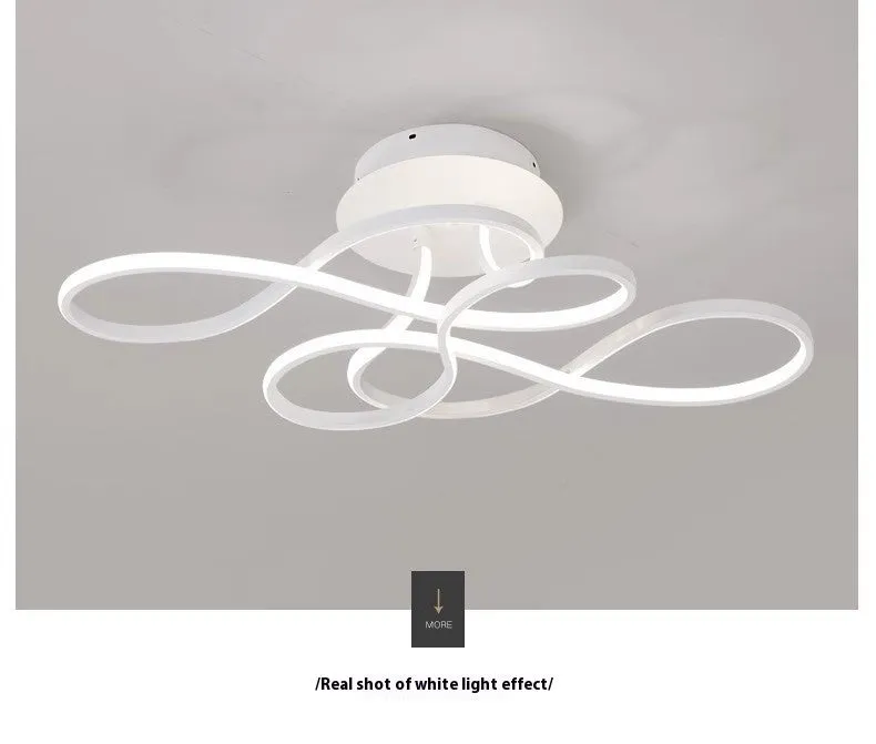 Black ceiling lamp simple line tri-color dimming full spectrum 95 CRI 50x30x20cm 80W living room