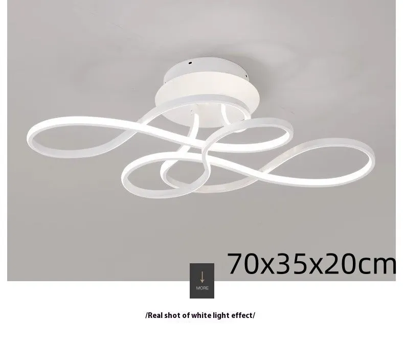 Black ceiling lamp simple line tri-color dimming full spectrum 95 CRI 50x30x20cm 80W living room