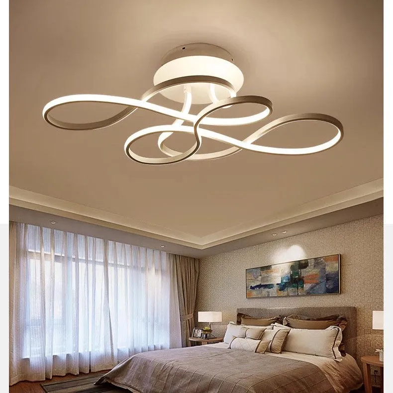 Black ceiling lamp simple line tri-color dimming full spectrum 95 CRI 50x30x20cm 80W living room