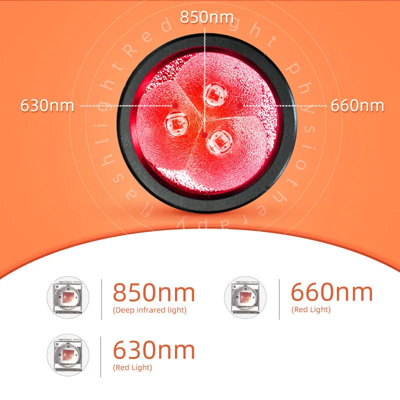 Infrared flashlight with 3-core red light and triangular bracket for physiotherapy