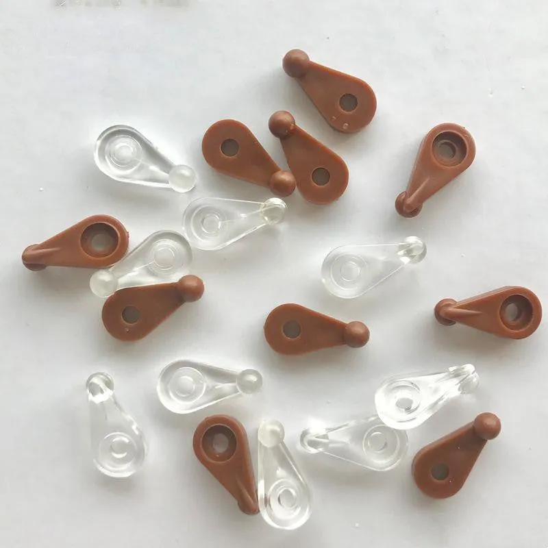 Plastic mirror clip for glass cabinet and wardrobe mirror fixing, transparent or brown, pack of 50