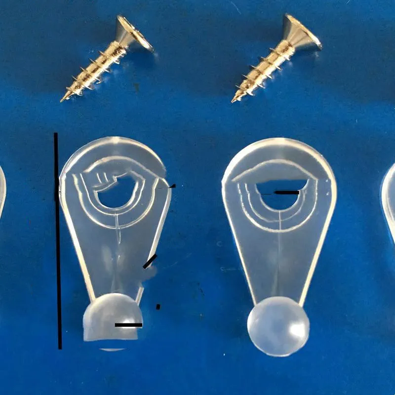 Plastic mirror clip for glass cabinet and wardrobe mirror fixing, transparent or brown, pack of 50