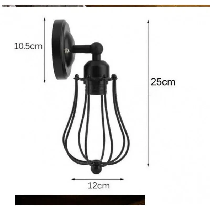 Retro industrial LOFT wall lamp iron construction double head without bulb for corridor staircase aisle