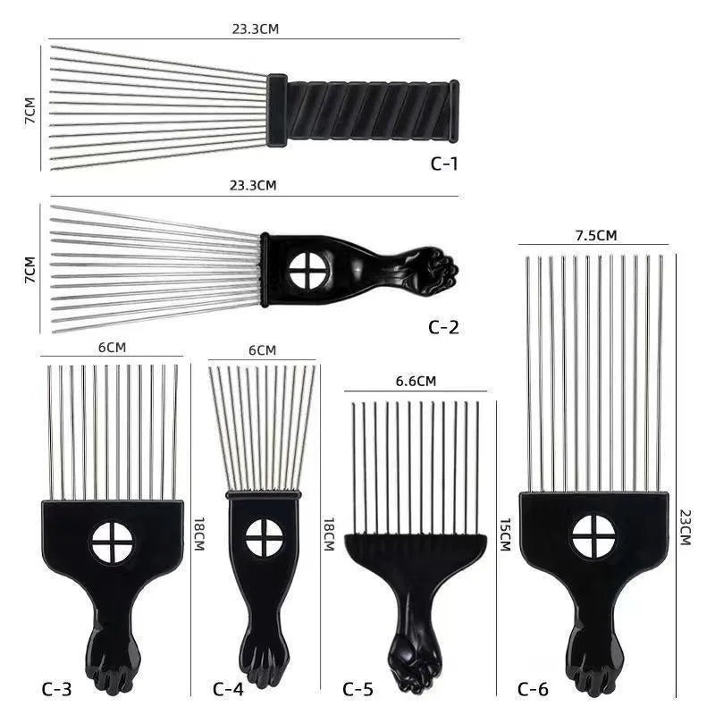 Male creative portable household steel needle comb plastic body over 20cm length