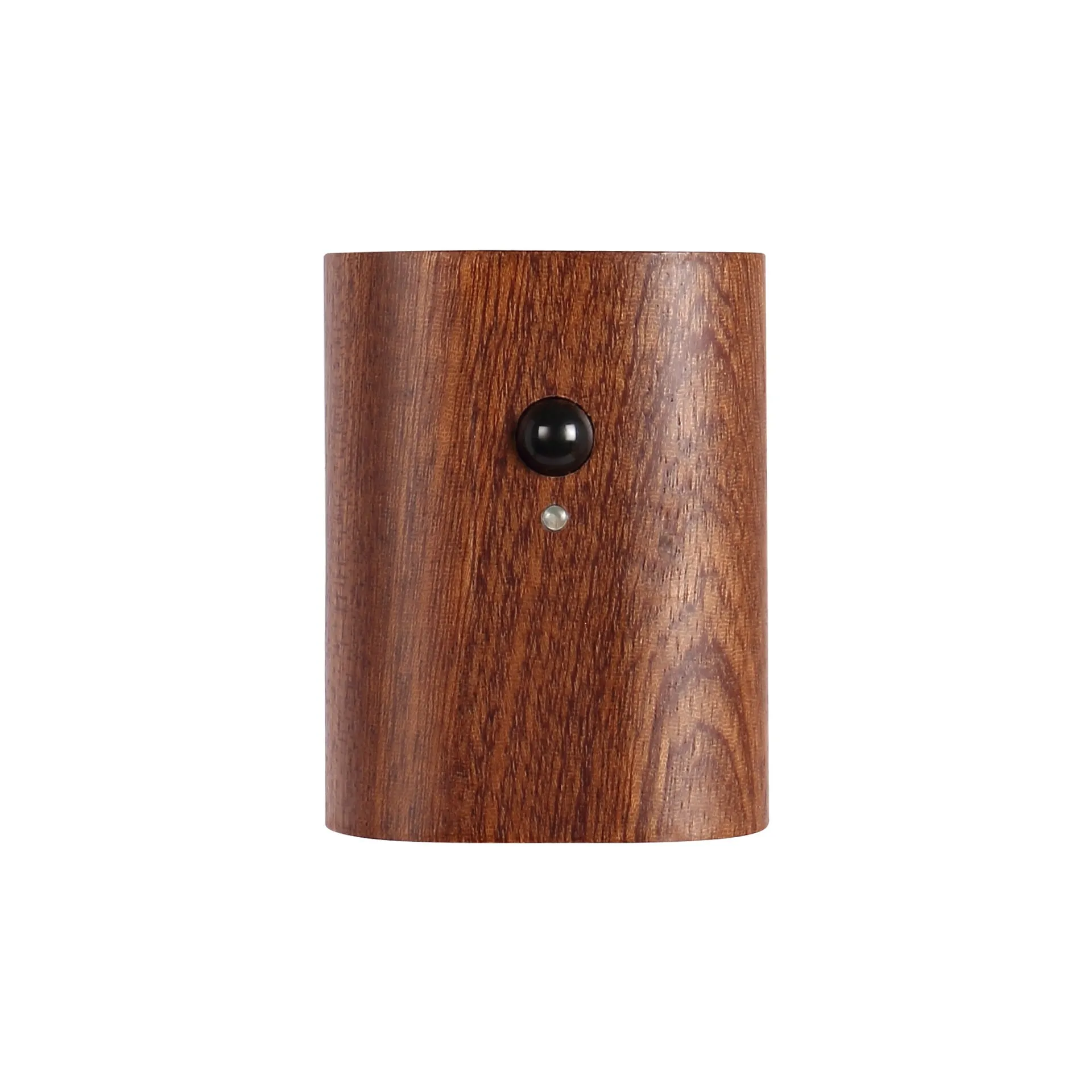 Solid wood pattern linkage human body induction LED light with warm white glow, Sapele finish