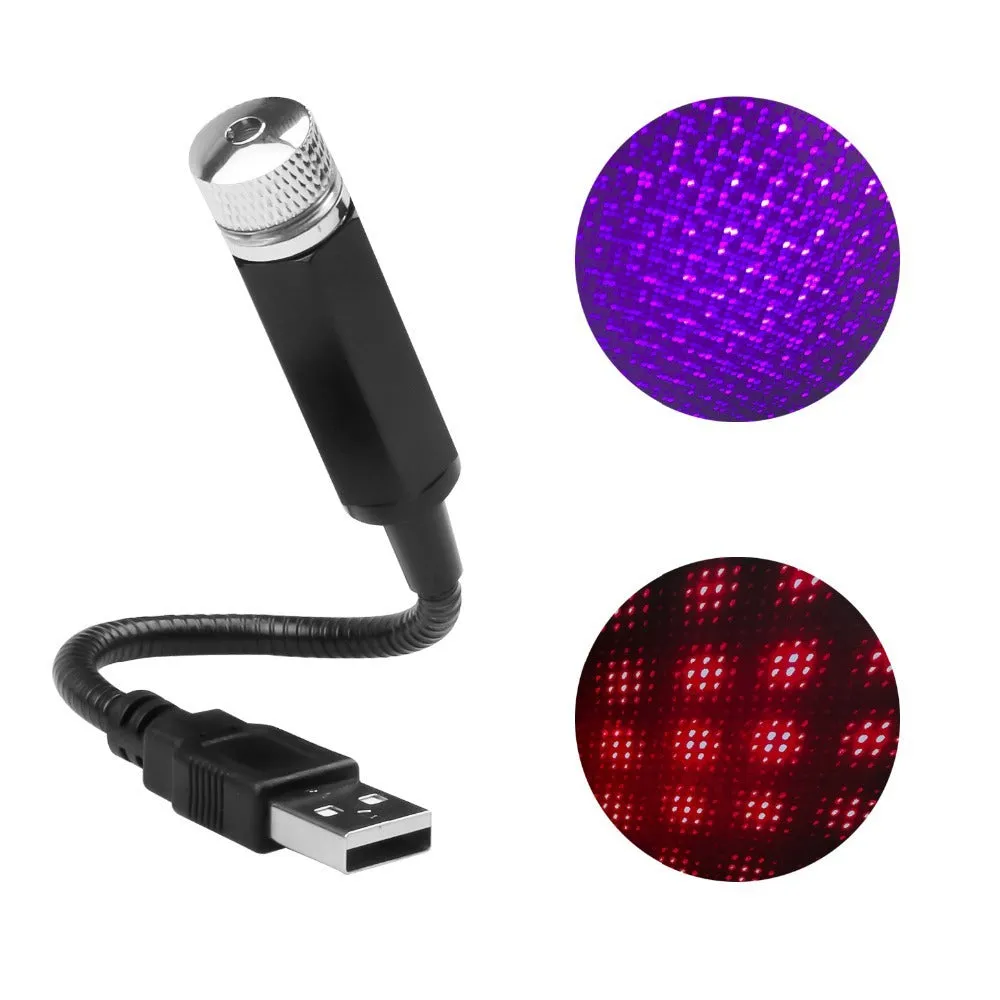Car ceiling starlight kit breathing voice control LED 3W 12V USB powered green purple red