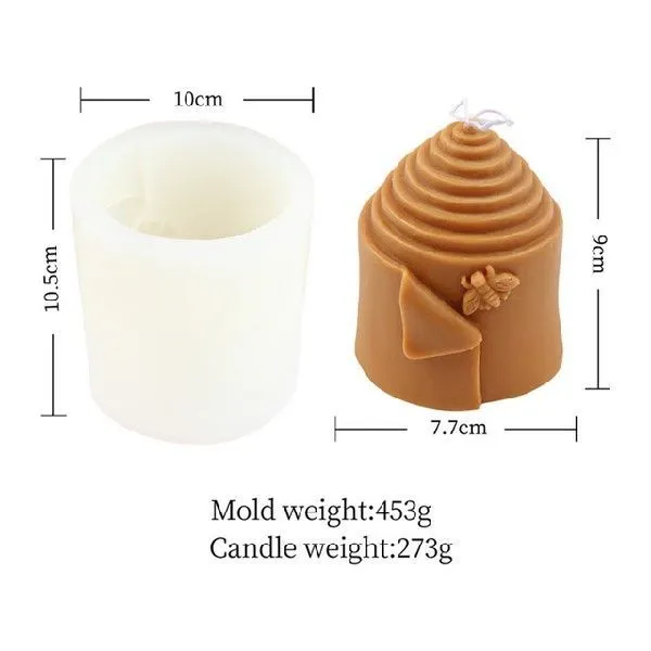 3D honeycomb silicone candle mold in white, irregular shape for DIY scented candles