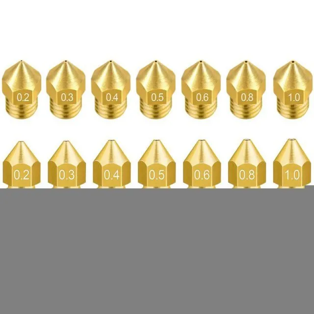 MK8 brass 3D printer nozzle 0.4mm M6 thread input 1.75mm for Creality 44 pack