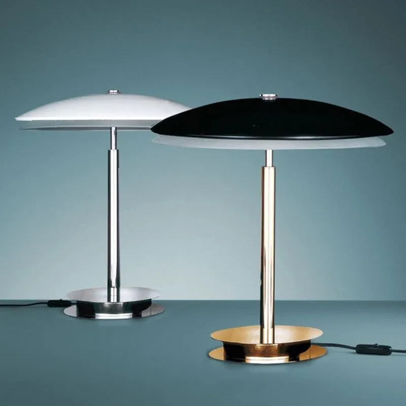 Black mushroom wrought iron bedside table lamp metal shade 400x450mm simple design