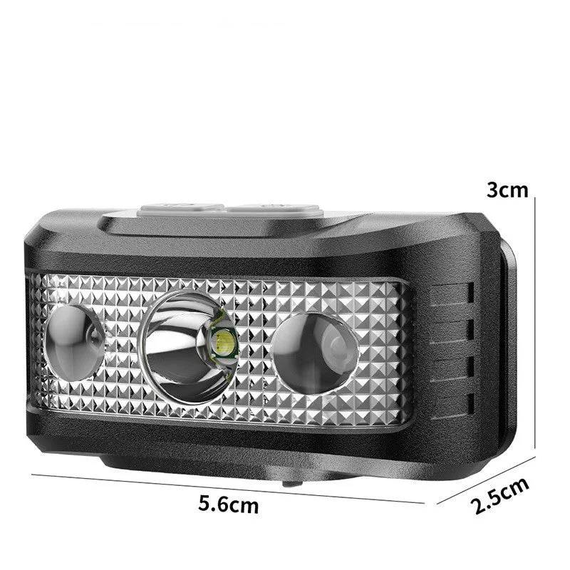 Special fishing charging headlamp with super bright LED, ABS housing, USB rechargeable, 450mAh battery, compact 5.6x3x2.5cm