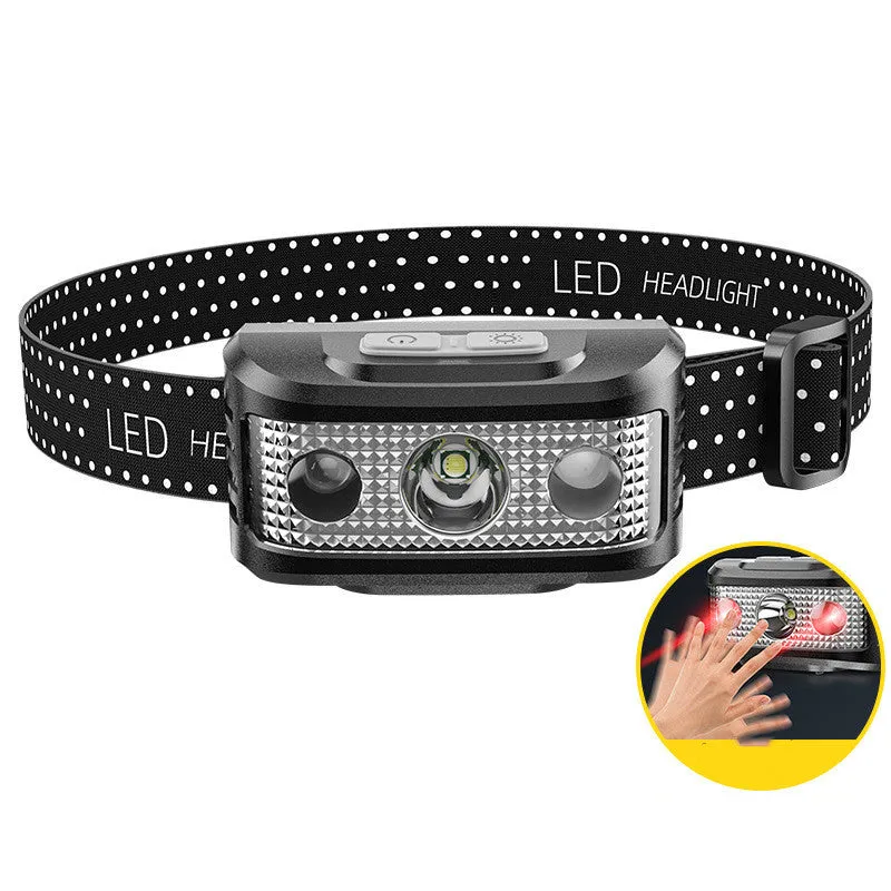 Special fishing charging headlamp with super bright LED, ABS housing, USB rechargeable, 450mAh battery, compact 5.6x3x2.5cm