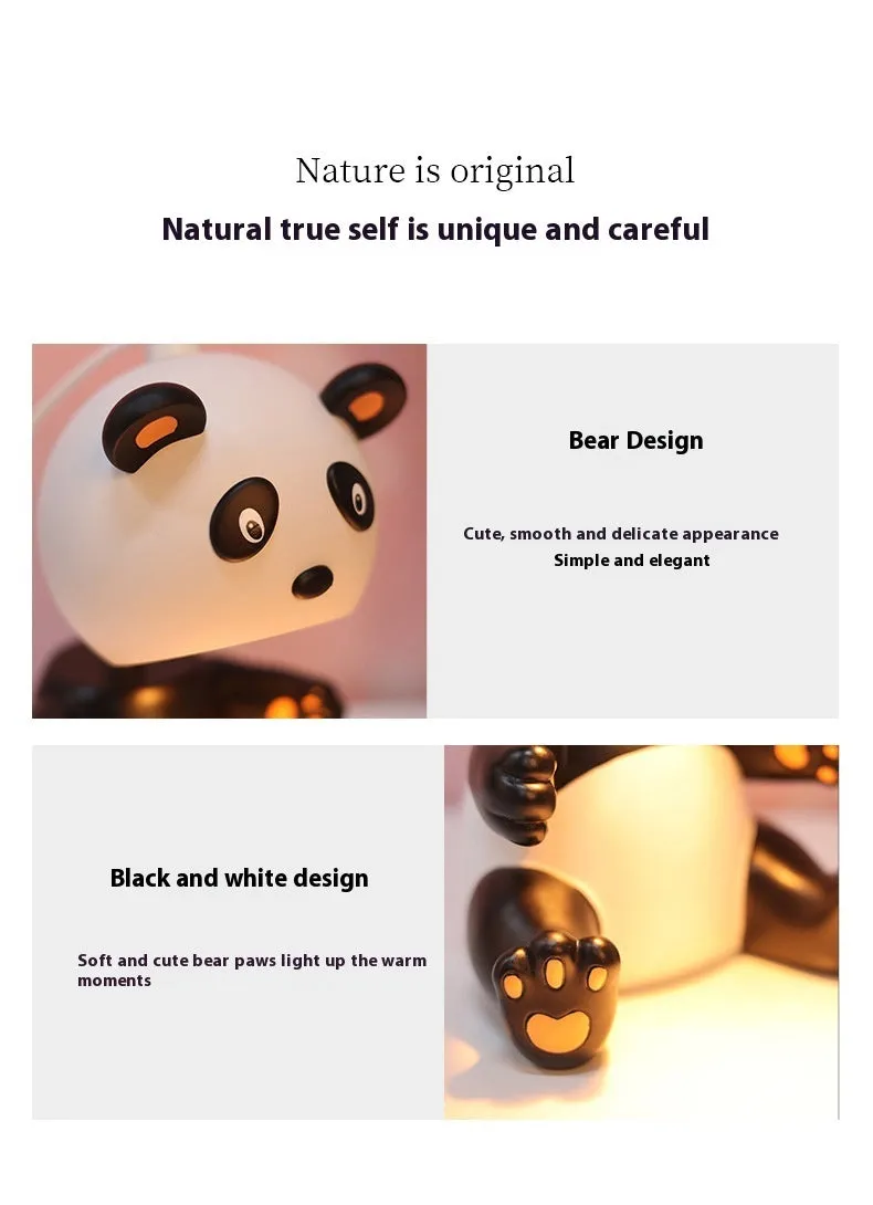 Panda shaped aromatherapy wax lamp with timer function as night light on table