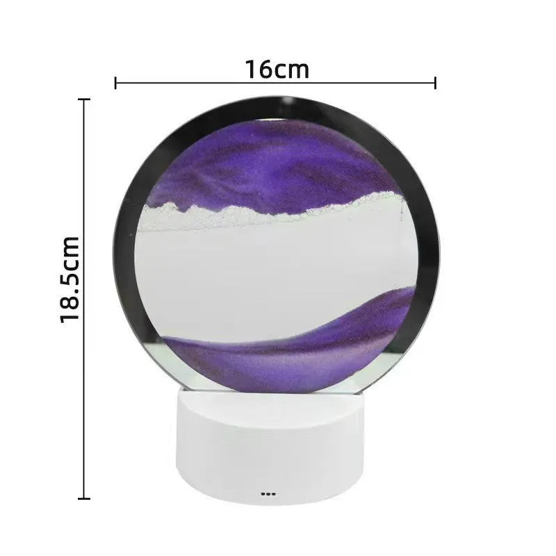 Creative decompression quicksand painting small USB night lamp in blue with moving sand, 160x185mm