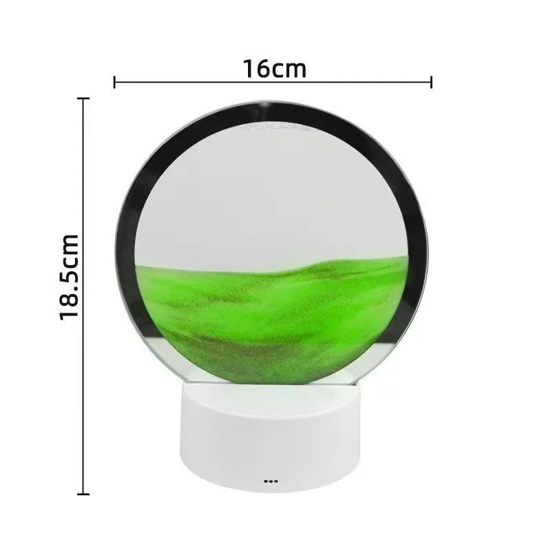 Creative decompression quicksand painting small USB night lamp in blue with moving sand, 160x185mm