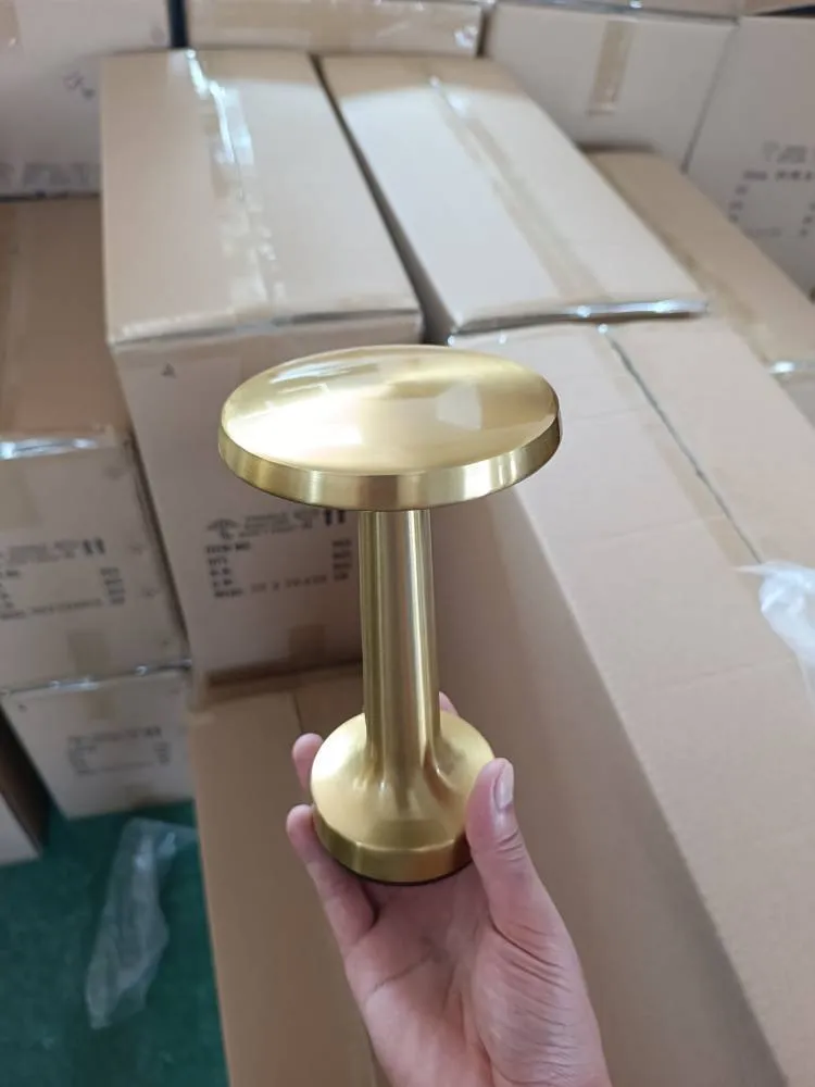 Gold iron rechargeable touch atmosphere small night light for bedroom or desk