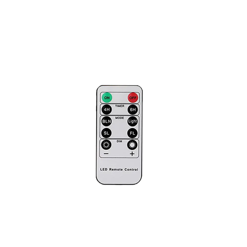 Beige simulation charging electronic candle lamp with water droplet head and remote control, 19.2 x 17.6 x 5.3 cm, ABS plastic