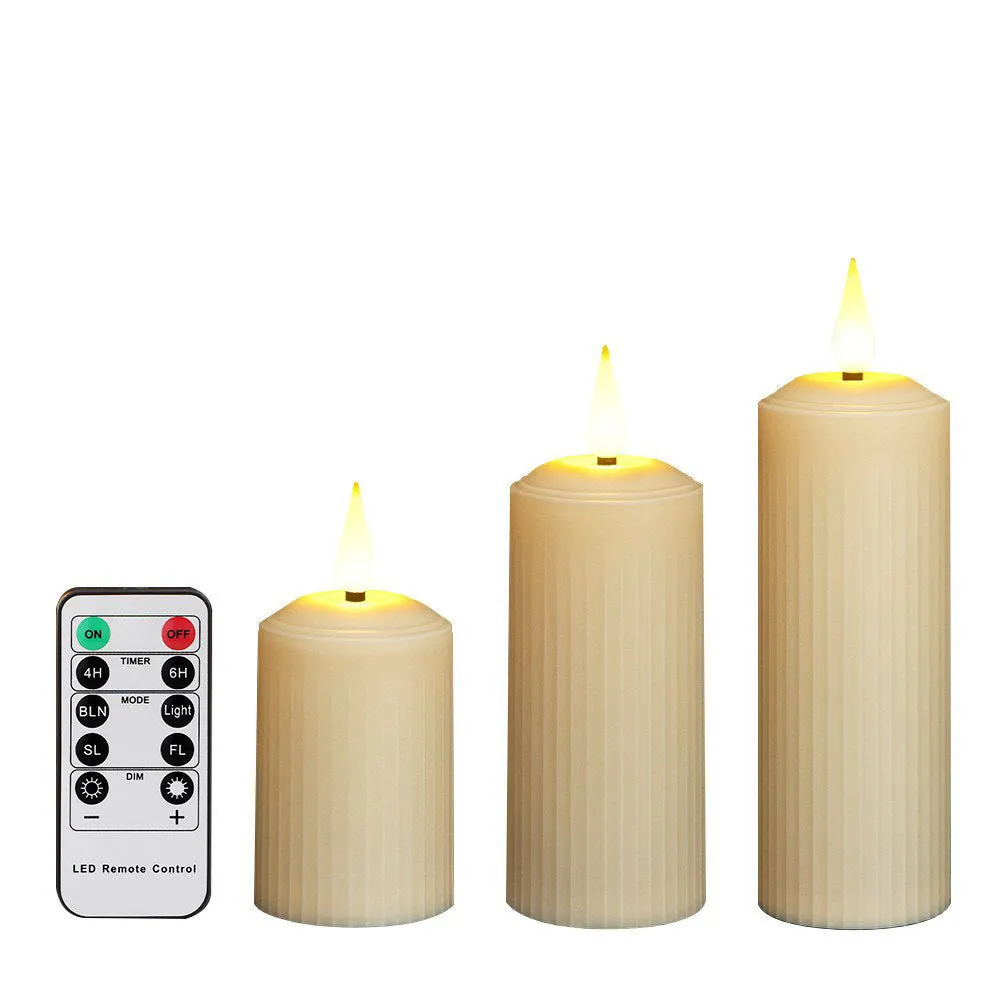 Beige simulation charging electronic candle lamp with water droplet head and remote control, 19.2 x 17.6 x 5.3 cm, ABS plastic