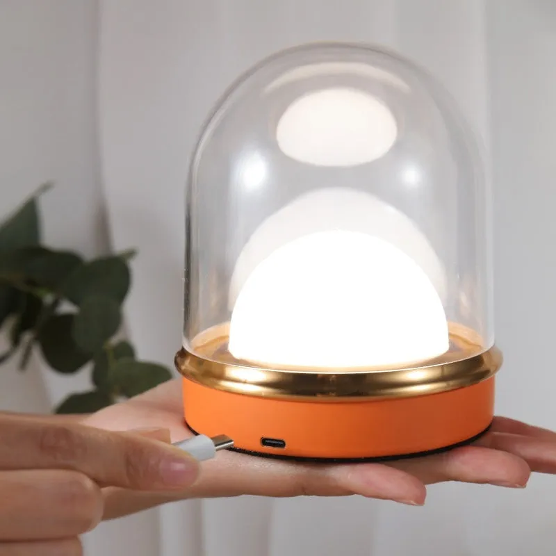 Minimalist acrylic night light 110x130mm with 3W battery-powered LED in orange red green for bedside table decor