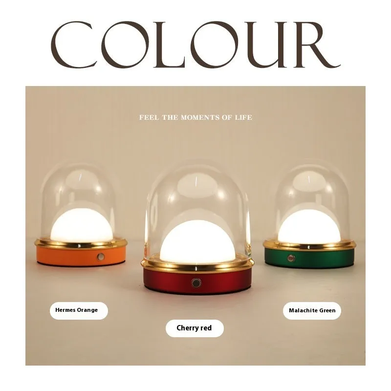 Minimalist acrylic night light 110x130mm with 3W battery-powered LED in orange red green for bedside table decor