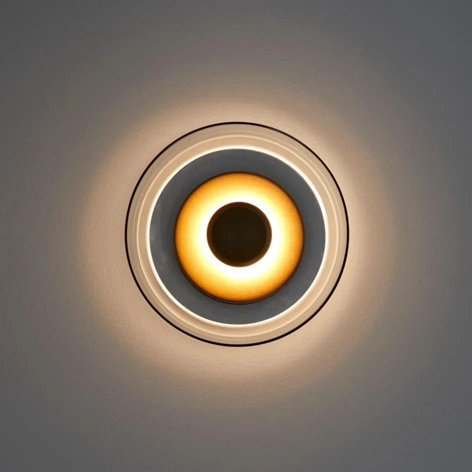 Glass shade wall lamp with iron frame in modern simplicity style for living room or study