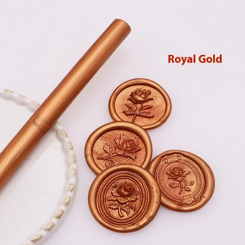 Round wax seal stick 11mm x 13mm in gold colour for envelope sealing with paint gun