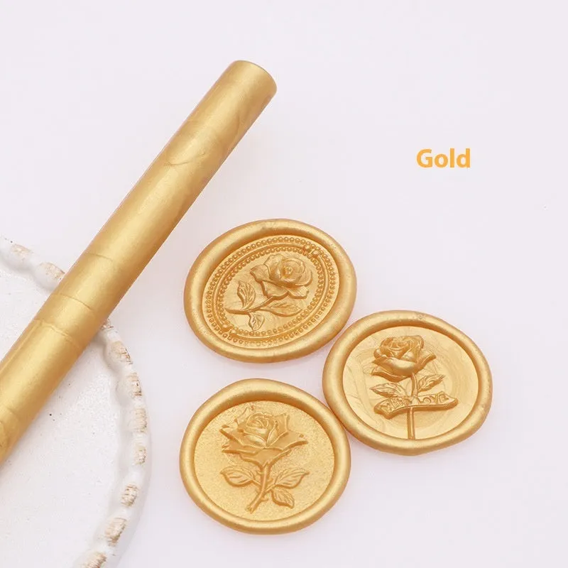 Round wax seal stick 11mm x 13mm in gold colour for envelope sealing with paint gun