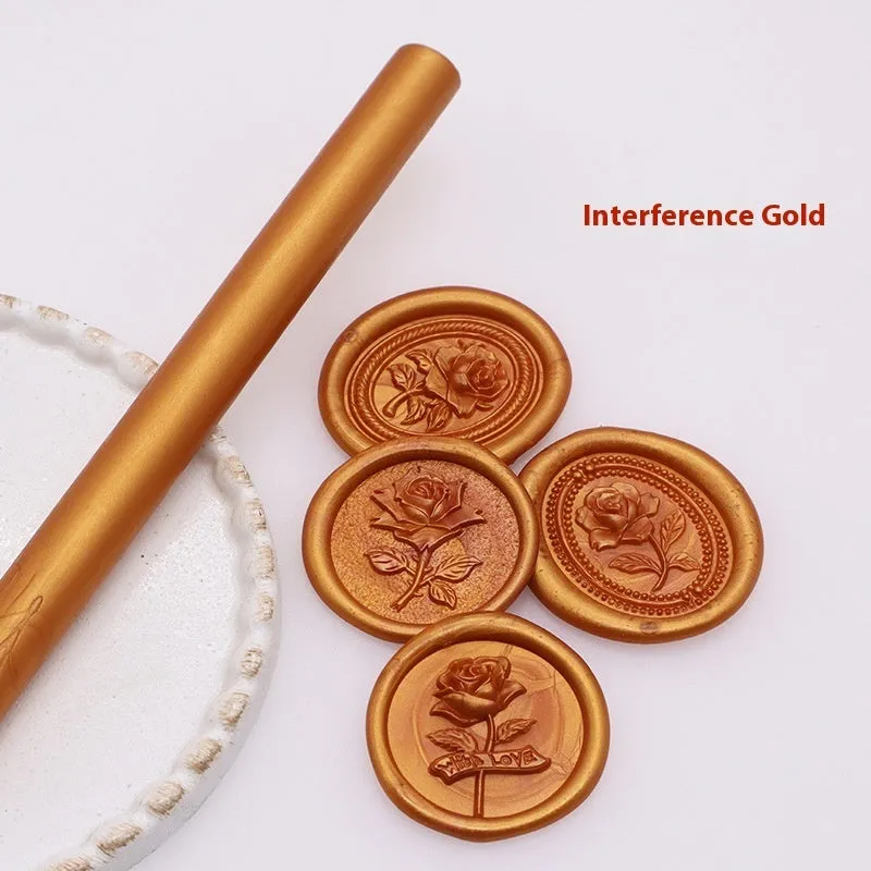 Round wax seal stick 11mm x 13mm in gold colour for envelope sealing with paint gun