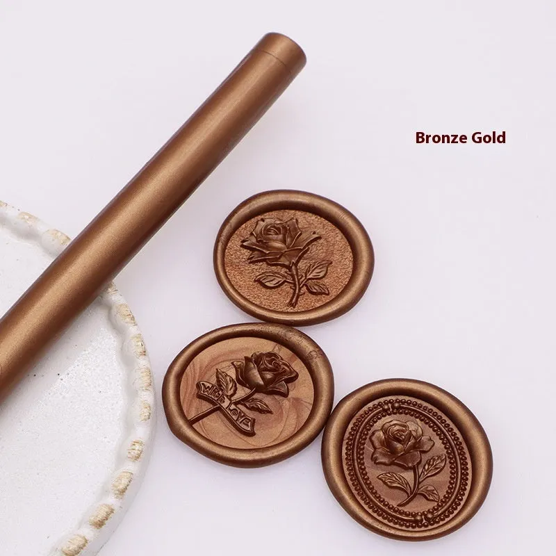 Round wax seal stick 11mm x 13mm in gold colour for envelope sealing with paint gun