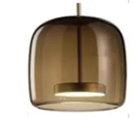 Single-head hanging glass pendant lamp with iron body, adjustable height 1.5m, clear shade, simple modern style