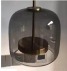 Single-head hanging glass pendant lamp with iron body, adjustable height 1.5m, clear shade, simple modern style