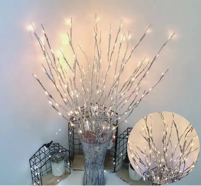 LED simulation branch tree light in a vase with multiple colour illumination options